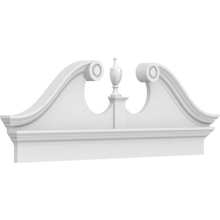 Ekena Millwork Rams Head Architectural Grade PVC Combination Pediment, 54"W x 20-3/8"H x 2-3/4"P PEDPC054X205RHP00